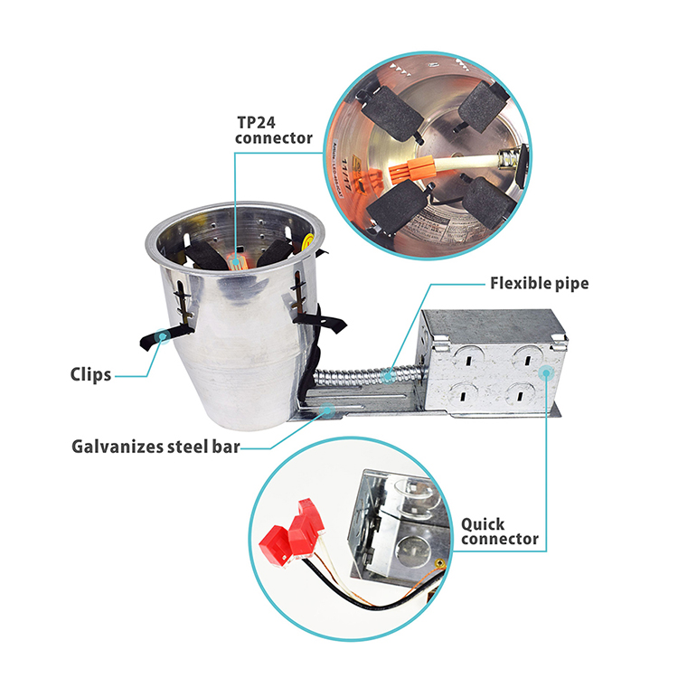 4-inčna ICAT LED downlight rasvjeta za novu gradnju