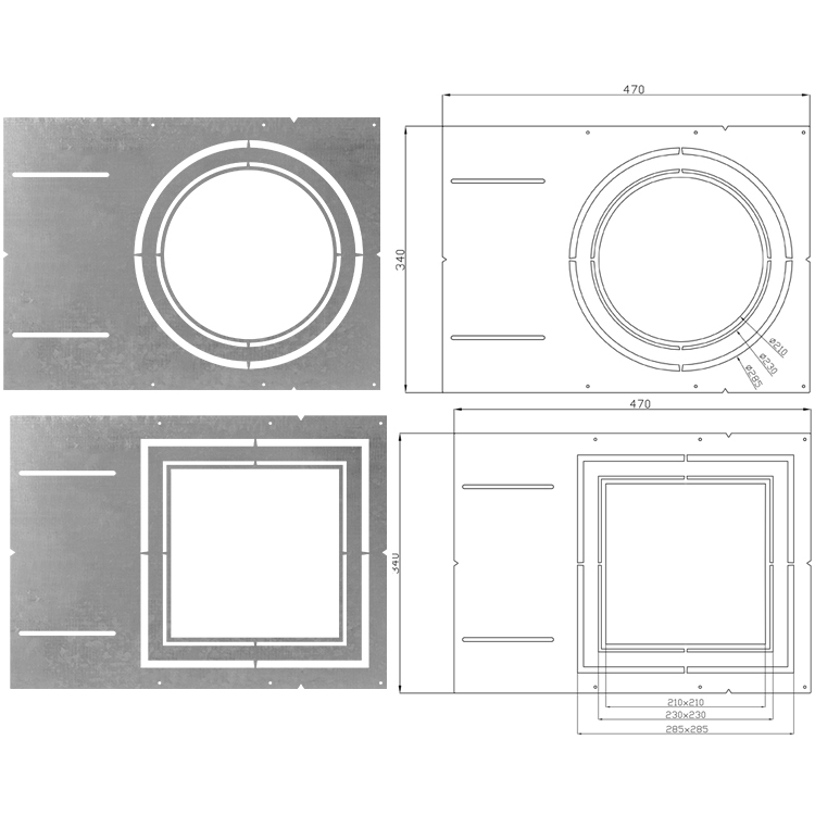 Metal Plates for 8 10 12 Inch Potlight