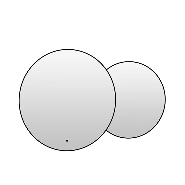 Dva kruga viseća zatamnjena dekorativna ogledala i svjetla za kupaonicu