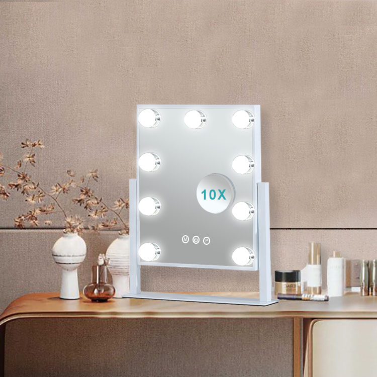 round mirror with led lights