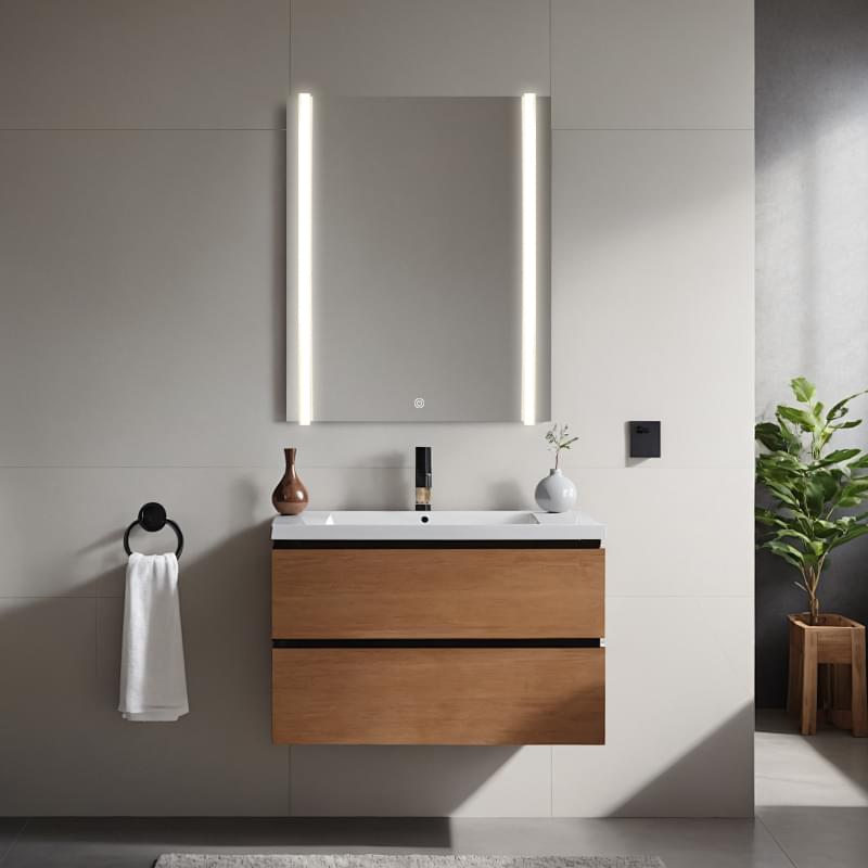 LED Bathroom Mirror with Side Lights Dimmable & Anti-Fog