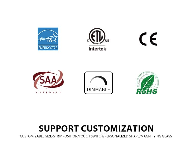 Dimmable LED Mirror with Side Lighting Dimmable LED Mirror with Side Lighting