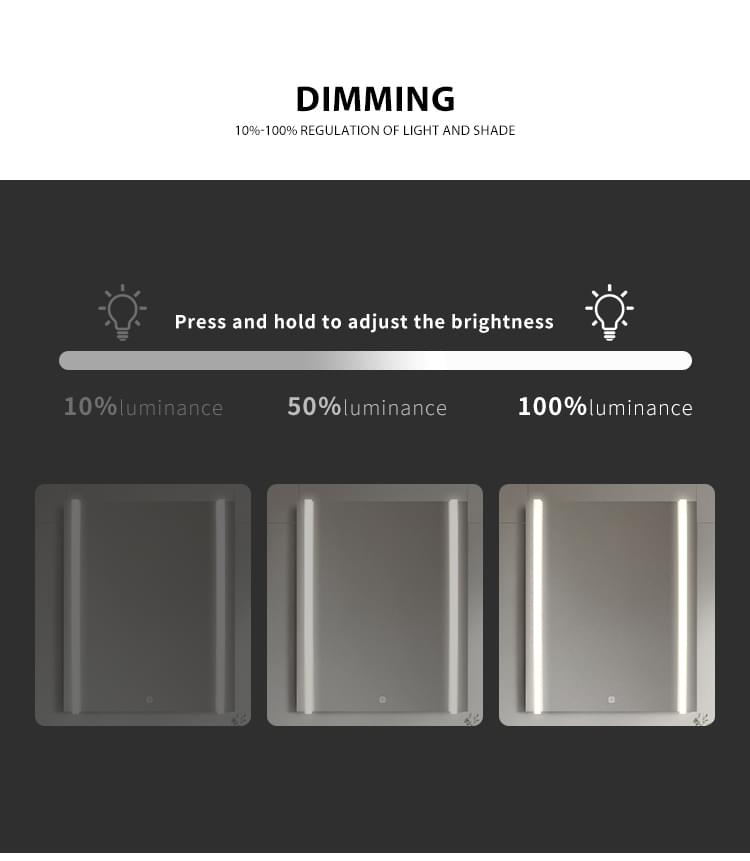 Dimmable LED Mirror with Side Lighting Dimmable LED Mirror with Side Lighting