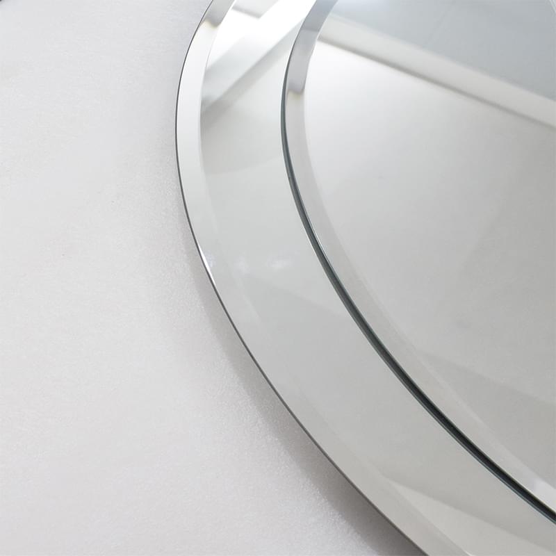 Frameless Round Beveled Wall Bathroom Mirror with Polished Edge