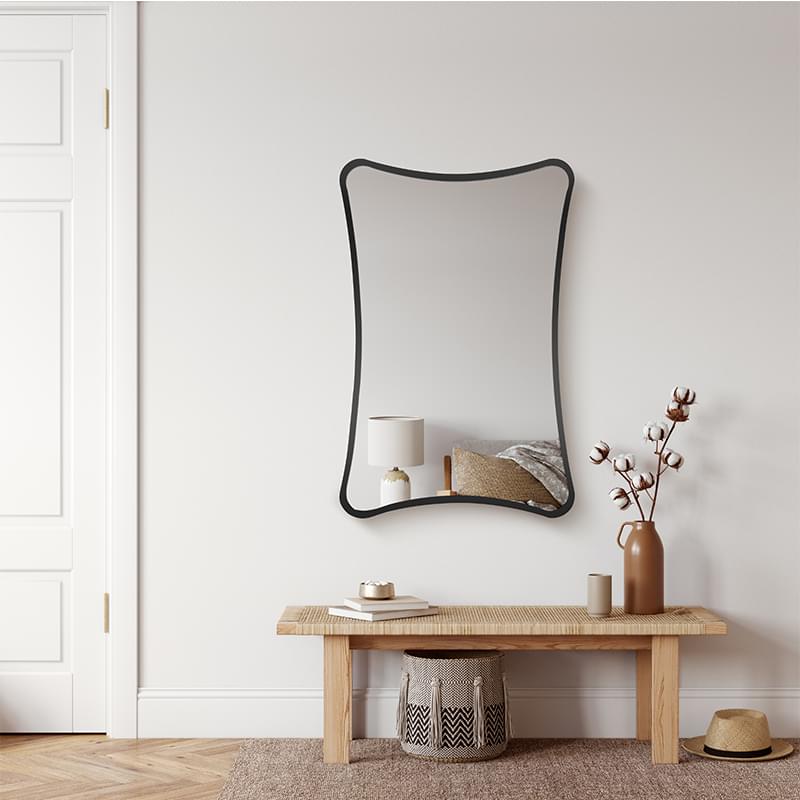 Black Aluminum Butterfly Vanity Mirror with Unique Wing-Shaped