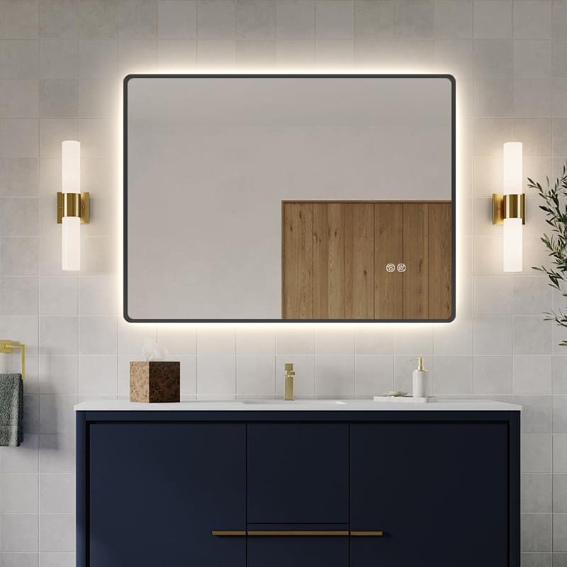 LED Backlit Bathroom Vanity Mirror With Soft Curves