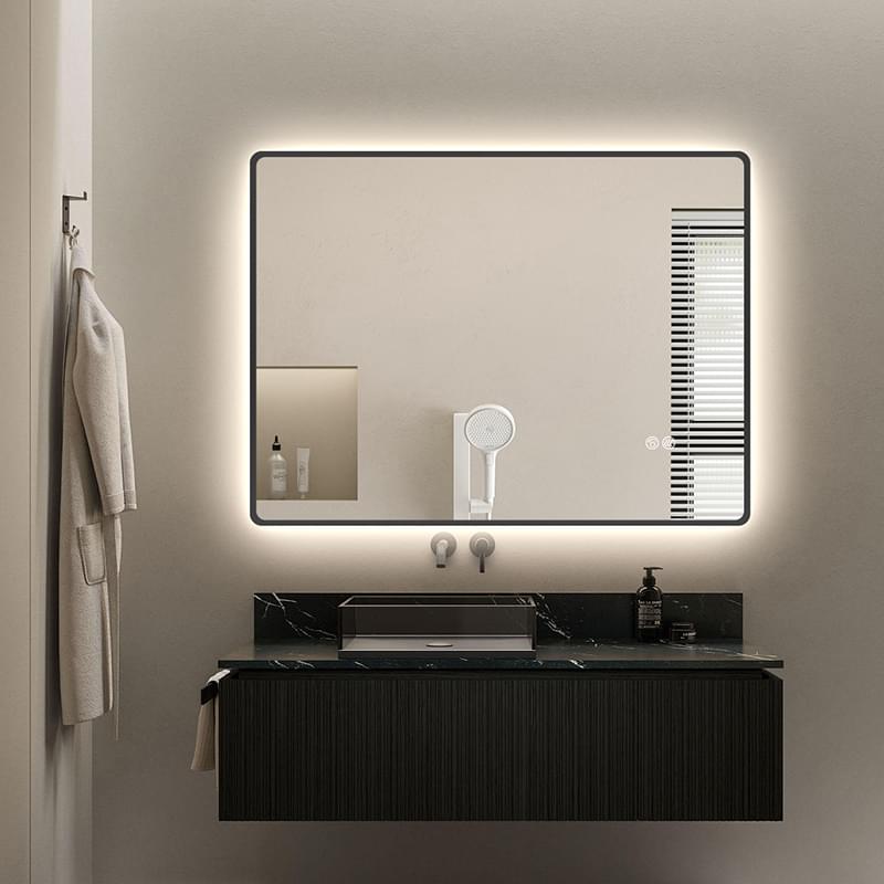 LED Backlit Bathroom Vanity Mirror With Soft Curves