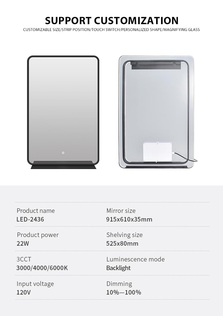 bathroom vanity mirror with lights and storage