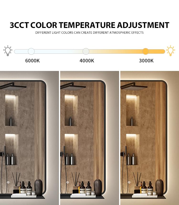 bathroom vanity mirror with lights and storage