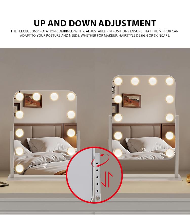 Vanity Mirror with Adjustable Height