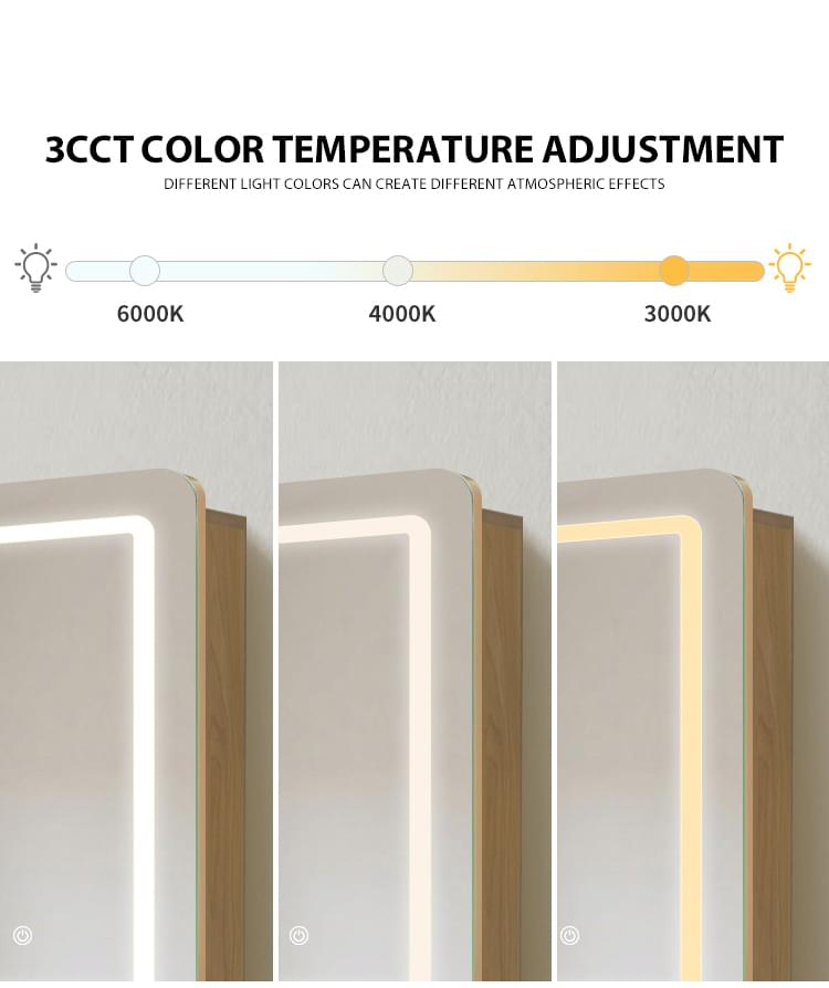 LED bathroom mirror cabinet with storage