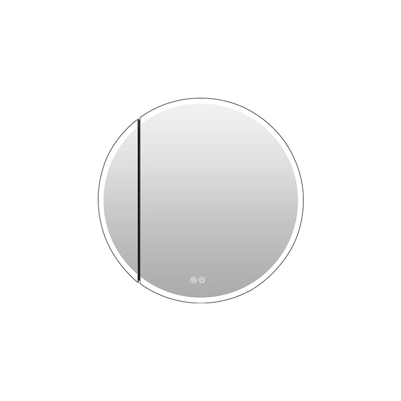 Wall-Mounted LED Lighted Bathroom Round Mirror Medicine Cabinet
