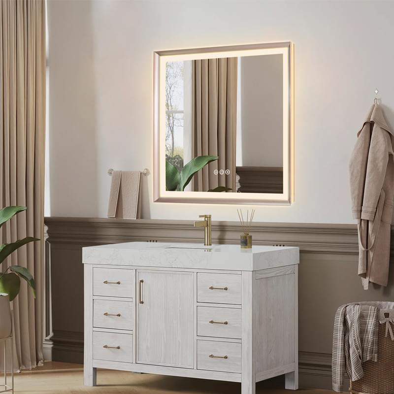 LED Bathroom Vanity Mirror | Dual Front & Side Lit Mirror Bathroom with Anti-Fog Function