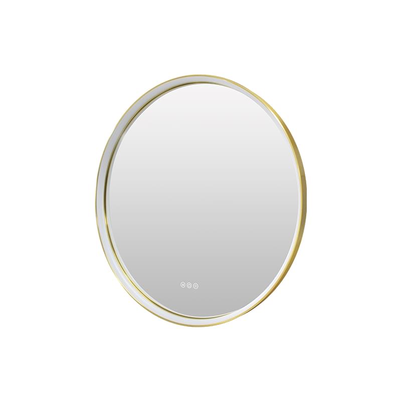Soft Light Round Led Bathroom Mirror | Gold Frame, Anti-Fog