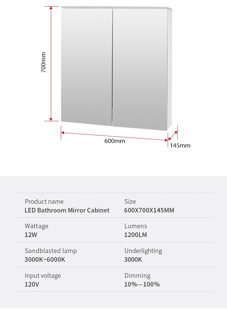 Wooden LED Mirror Cabinet