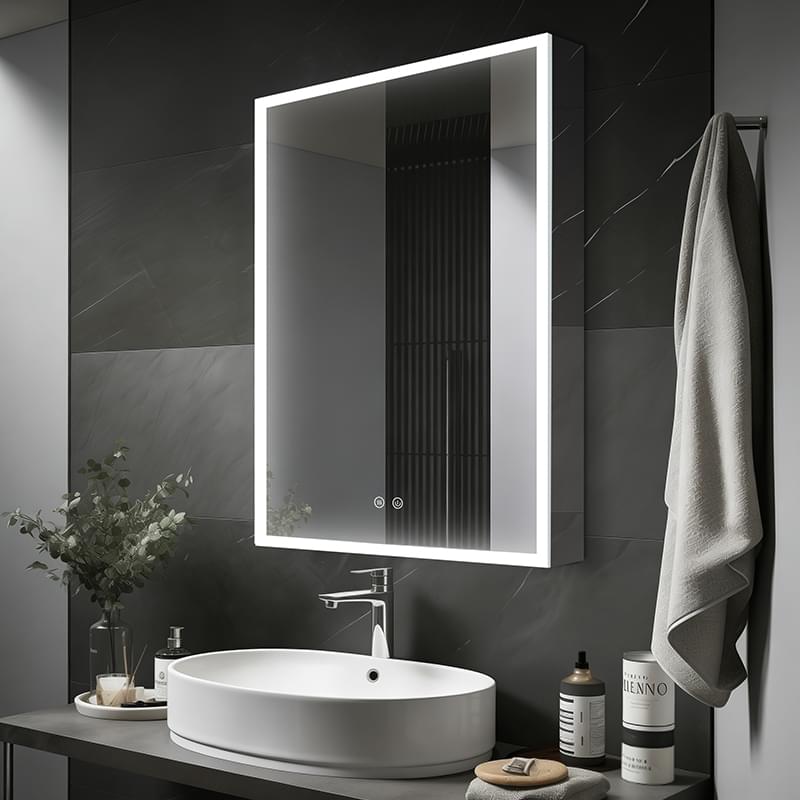 Recessed or Surface Mount LED Mirror Cabinet | Built-in Plug Socket