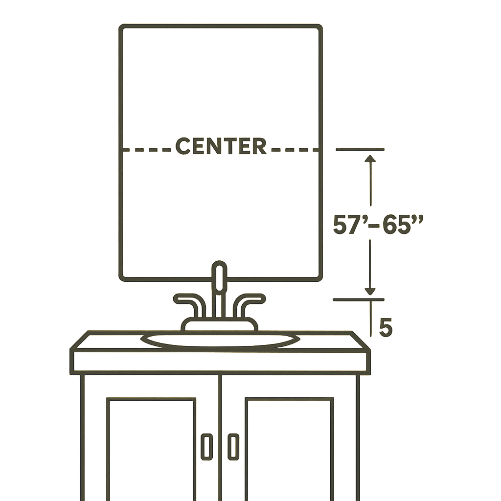 vanity mirror size
