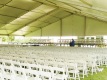 500 people white church tent with window