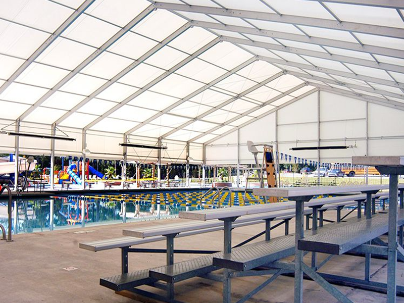 Swimming pool party tents