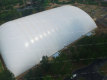 Cúpula de ar inflável branca transparente
