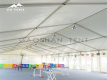 Large outdoor event tent on glass