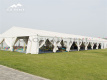Large outdoor event tent on glass