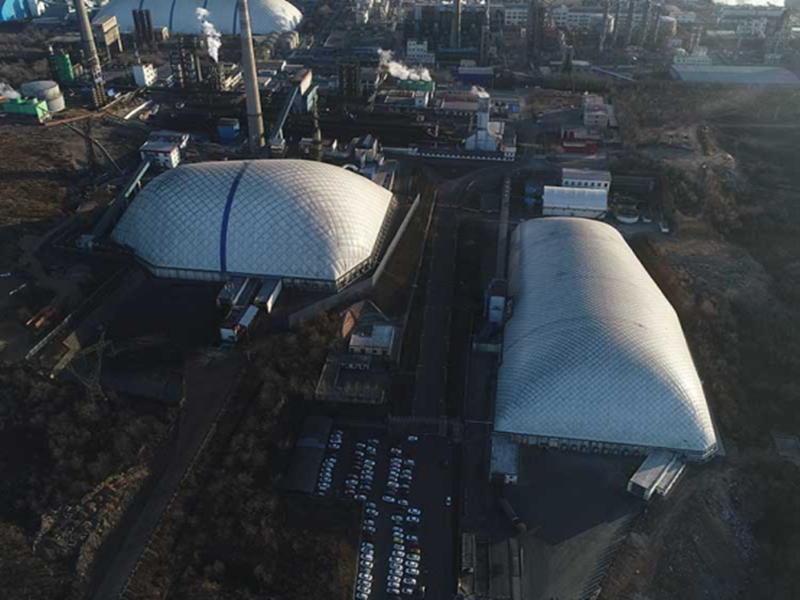 Améliorer l'environnement écologique, hangar à charbon à dôme d'air avec des faits pour parler