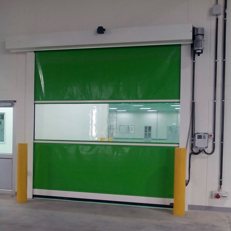 الأمن التجاري شفاف PVC عالية السرعة نشمر الباب