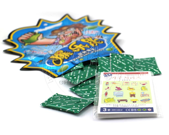 pop candy with card toys