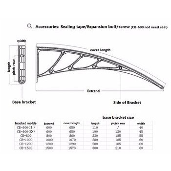 Seamless UV Protection Shade Polycarbonate Awning