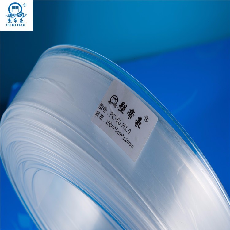 Transparent polycarbonate door slats rolls