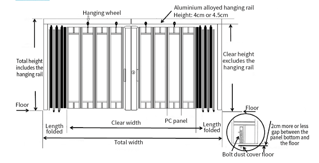 Entrance folding door