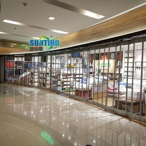 Modern special design high grade aluminum PC folding door for shopping mall