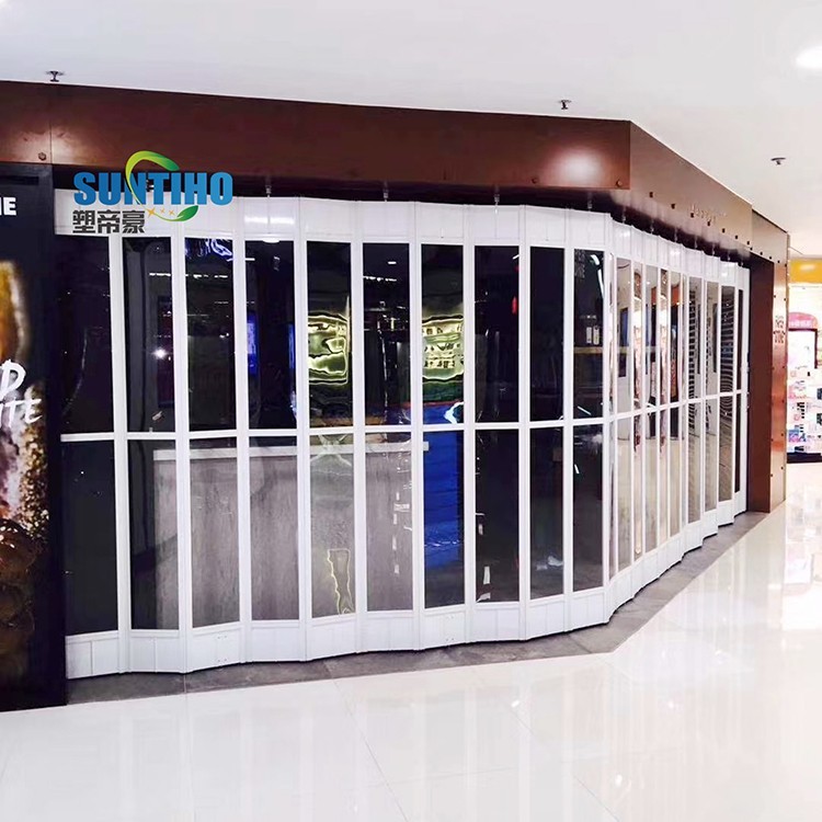 Special design and unique technology transparent pc security aluminum folding door