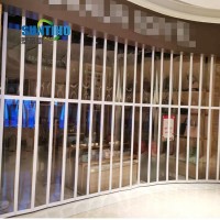 aluminium alloyed PC security crystal transparent polycarbonate folding door