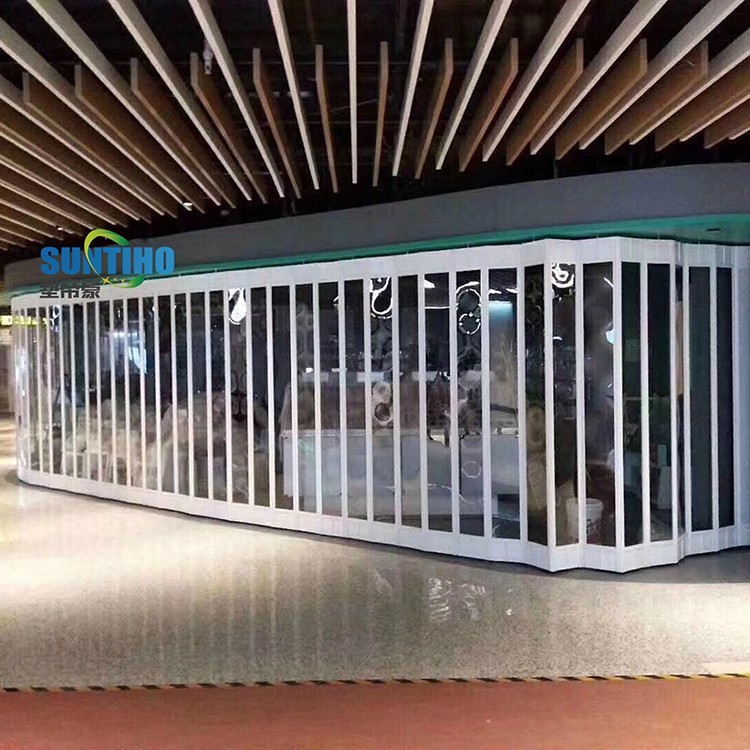 Global special technology and unique design transparent PC luminum folding door
