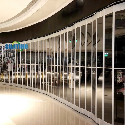 Puerta plegable de aluminio con posición especial para tabique