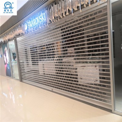 Puerta de persiana enrollable de centro comercial de tienda resistente a la luz ultravioleta de seguridad
