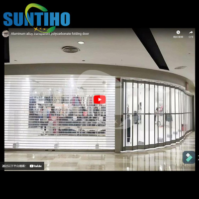 SUDIHAO Easy Pulling Manual Porte pliante en polycarbonate transparent en alliage d'aluminium