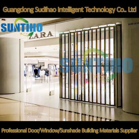 Portes PC pleine vue en aluminium haut de gamme porte pliante en polycarbonate