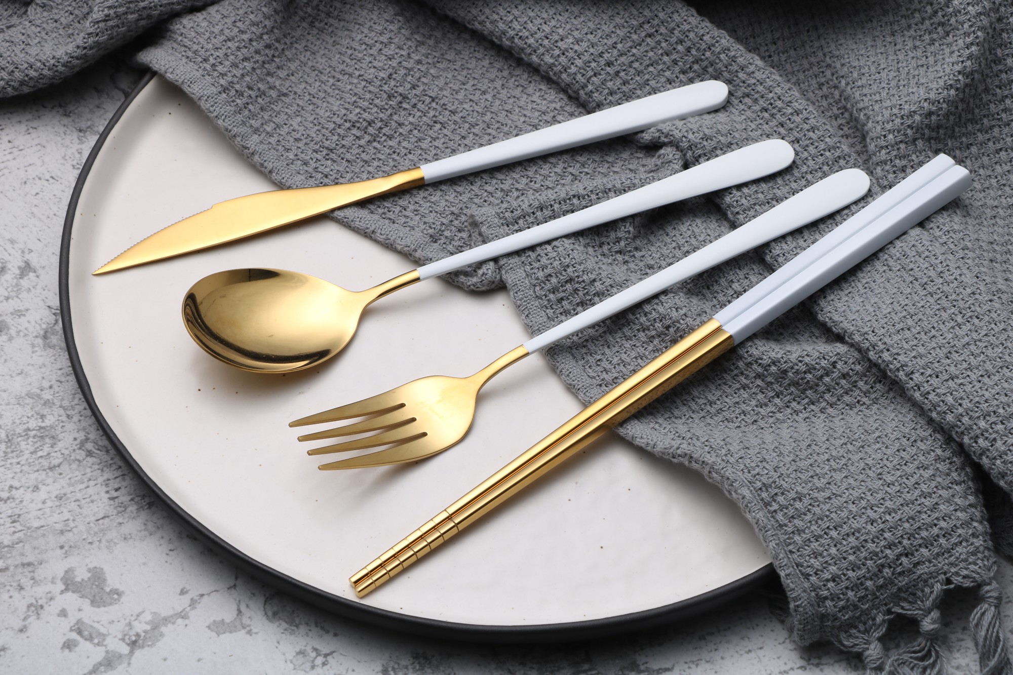 Supply 4 Pcs Elegant 304 Chopsticks Spoon Knife Fork Flatware Set Factory Quotes - OEM