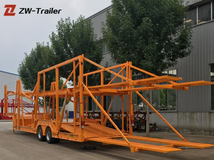 Car Carrier Tractor Vehicle Transport By Trailer