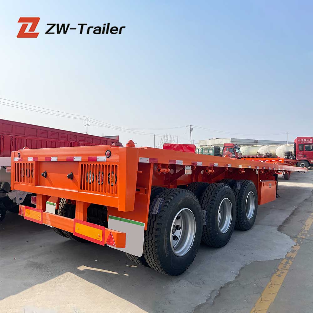 3 axles 40ft Flatbed Container Trailer