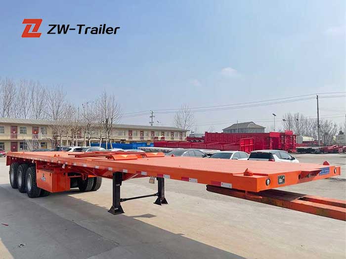 3 axles 40ft Flatbed Container Trailer
