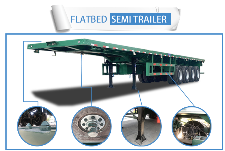 High Quality flatbed trailer dimensions