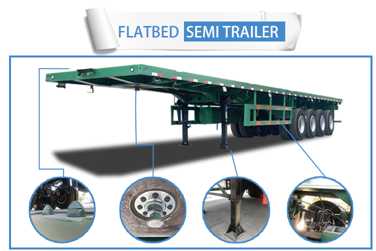 Sales High Quality Shipping Container Flatbed Trailer Dimensions Factory