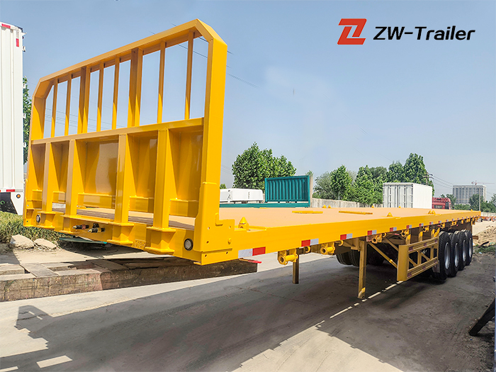 4 Axle 80Ton Flatbed Truck Trailer