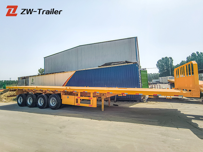 4 Axle 80Ton Flatbed Truck Trailer