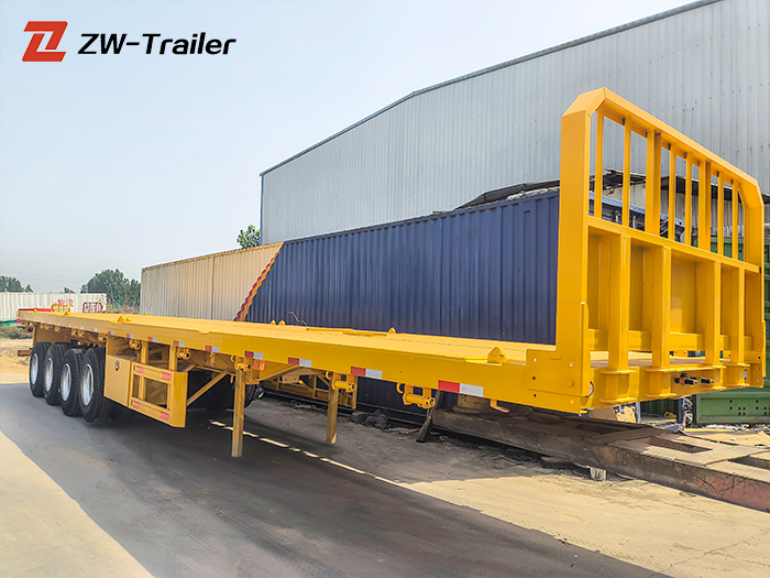 4 Axle 80Ton Flatbed Truck Trailer