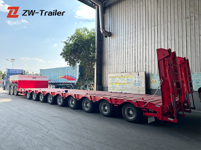 9 Axle 100 Ton Lowbed Semi Trailer